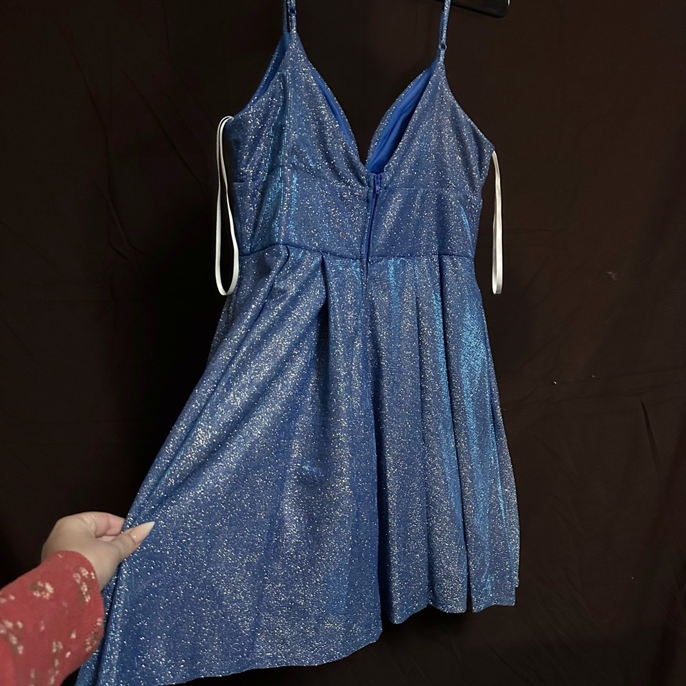 B Darlin Glittery Blue Gown